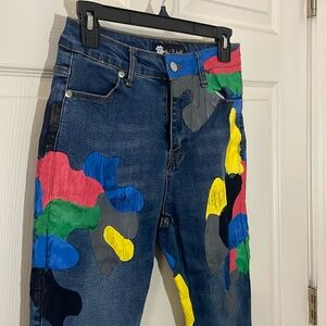 Filthy Wealth Signature Colorful Camo Denim Jeans Size 28 Streetwear